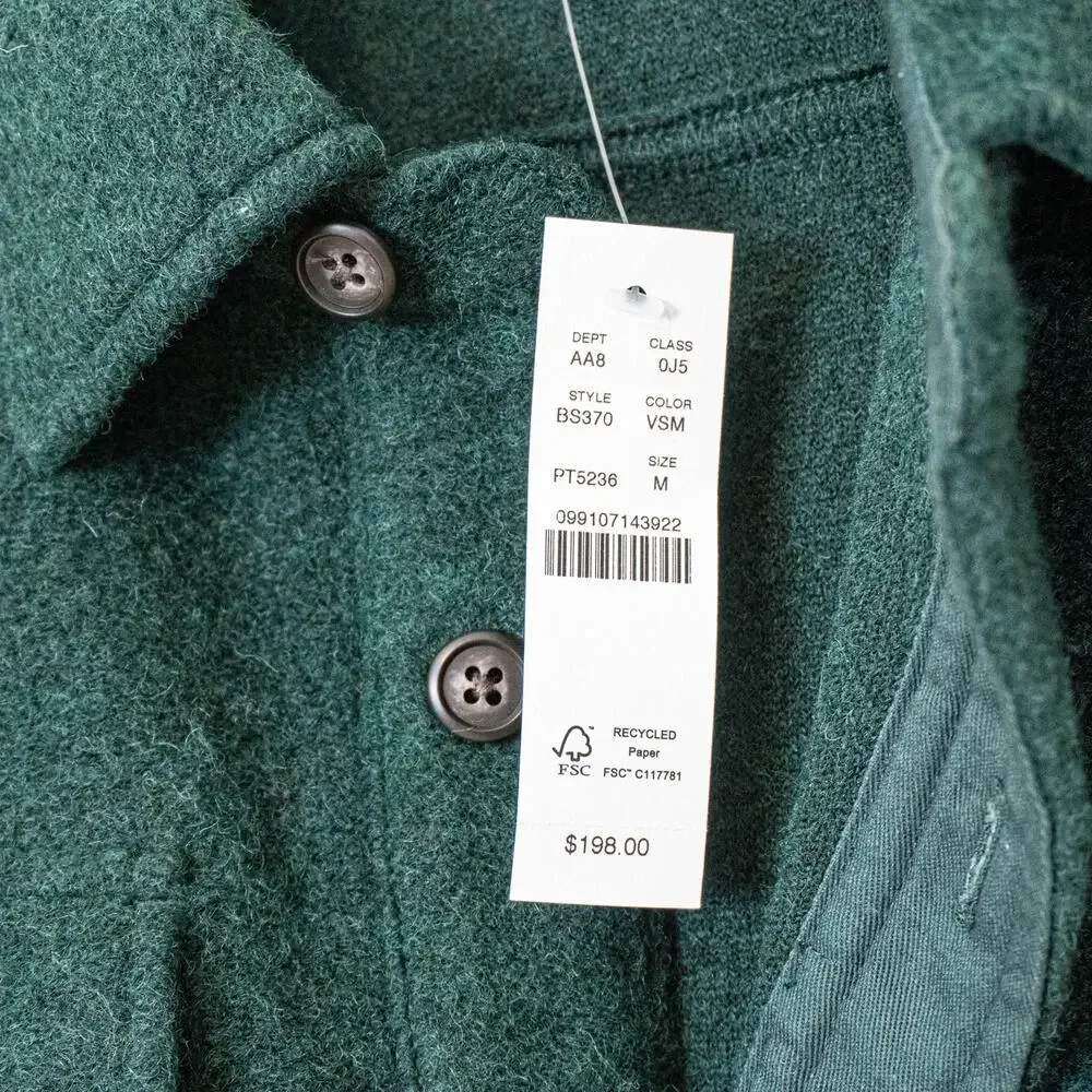 NWT J.Crew Nordic Wool Southwestern Aztec Blanket Shirt Jacket in Green